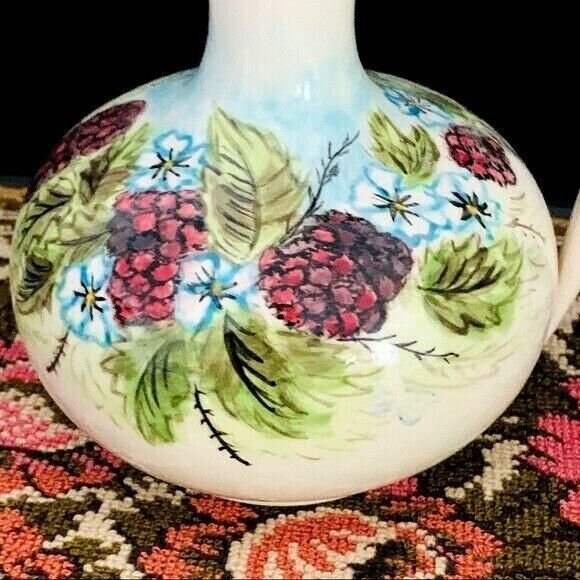 VTG Hand Painted Floral Pitcher Vase on the Cramer Mold MCM - Picture 7 of 10